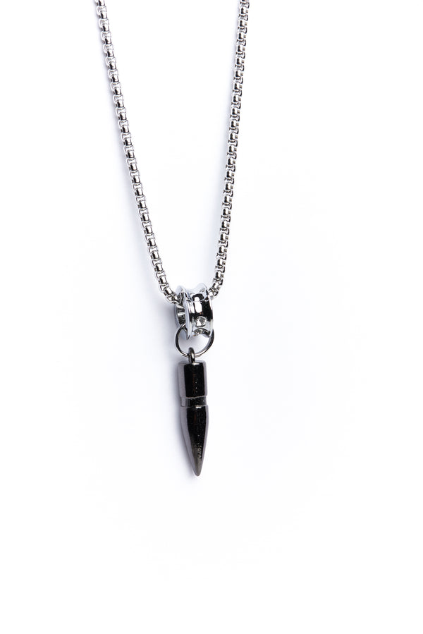 Silver Black Bullet Necklace