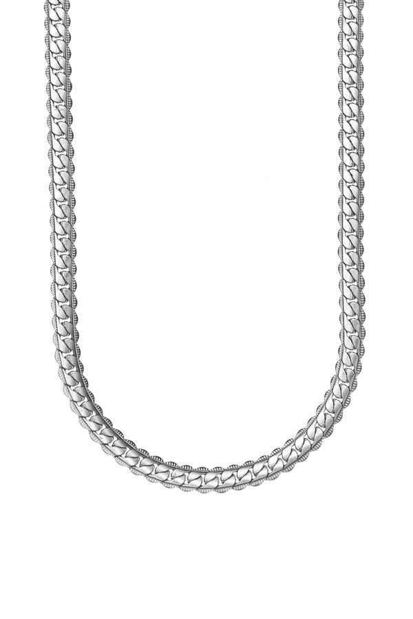 Silver Titanium Steel Necklace (8mm)