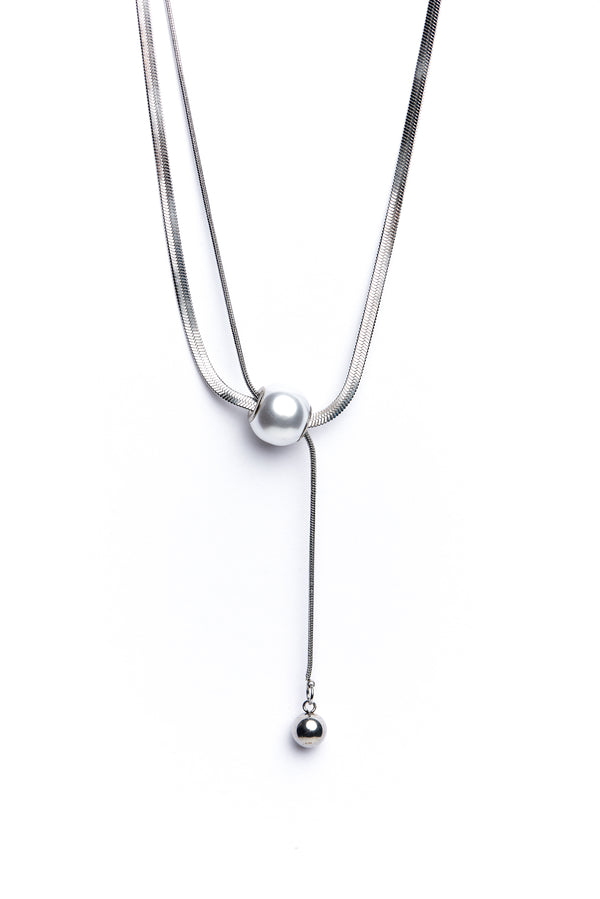 Silver Simple Bead Necklace