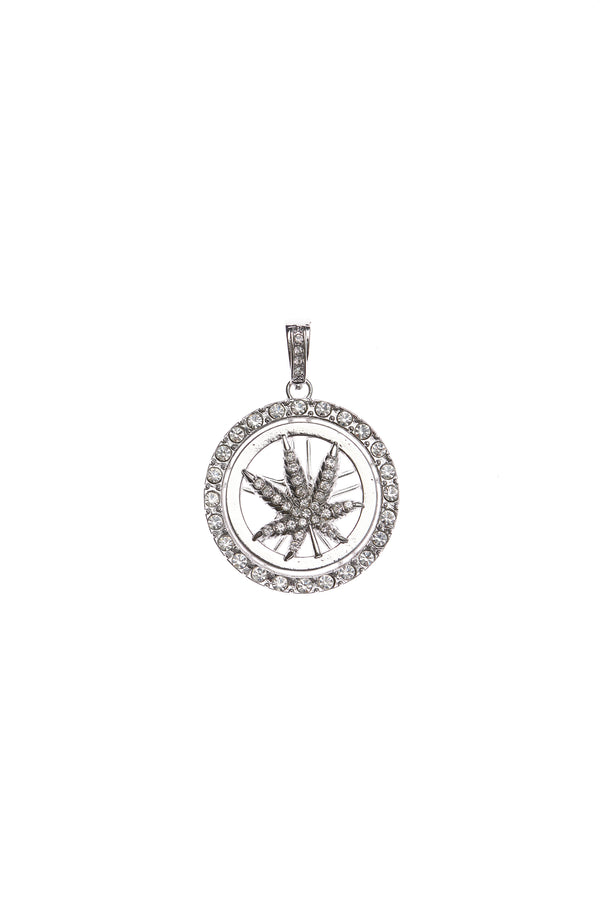 Silver Rotatable Maple Leaf Pendant